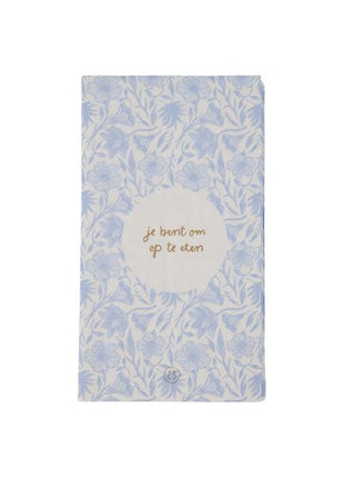 Servetten - ’bloemen’ - 11x20cm - blauw/wit - Lifestyle - Koken & Tafelen - Tafeltextiel & Servetten