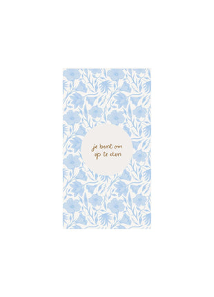 Servetten - ’bloemen’ - 11x20cm - blauw/wit - Lifestyle - Koken & Tafelen - Tafeltextiel & Servetten