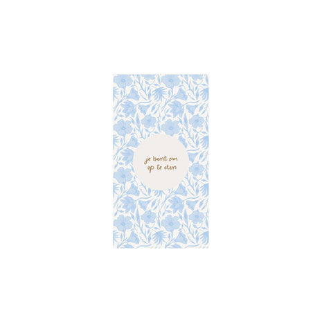 Servetten - ’bloemen’ - 11x20cm - blauw/wit - Lifestyle - Koken & Tafelen - Tafeltextiel & Servetten