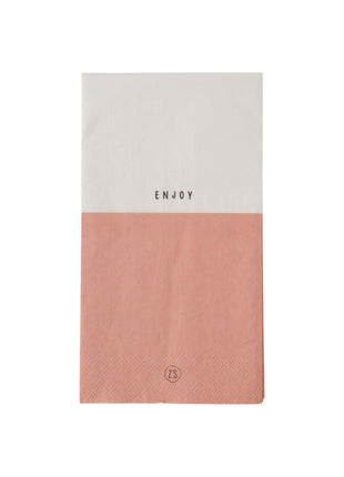 Servetten enjoy 11x20cm wit/roze (0711-140) - Lifestyle - Koken & Tafelen - Tafeltextiel & Servetten