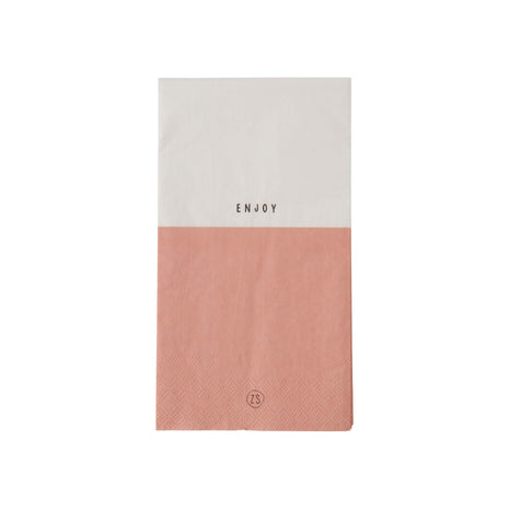 Servetten enjoy 11x20cm wit/roze (0711-140) - Lifestyle - Koken & Tafelen - Tafeltextiel & Servetten