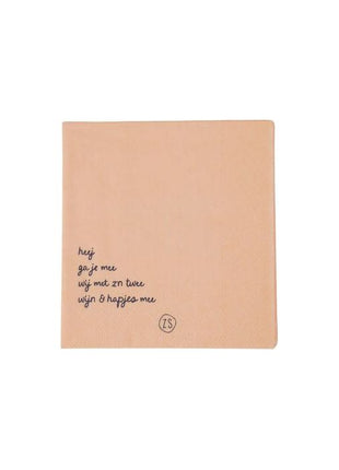 Servetten - Ga je mee... - 12.5x12.5cm - Lifestyle - Koken & Tafelen - Tafeltextiel & Servetten
