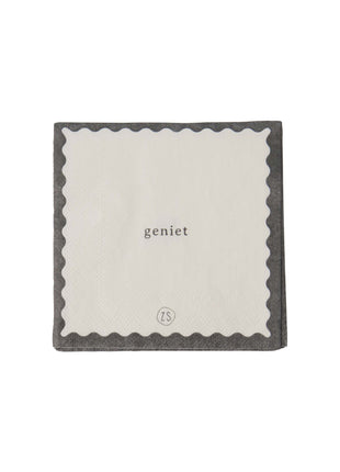Servetten geniet 12,5x12,5cm wit/antracietgrijs (0711-132) - Lifestyle - Koken & Tafelen - Tafeltextiel & Servetten