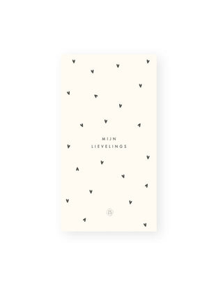 Servetten hartjes ’mijn lievelings’ 11x20cm wit/zwart (0711-096) - Lifestyle - Koken & Tafelen - Tafeltextiel &