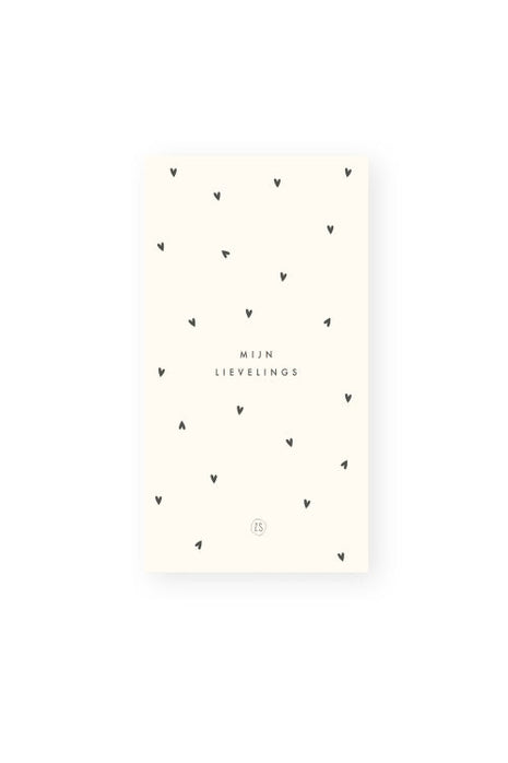 Servetten hartjes ’mijn lievelings’ 11x20cm wit/zwart (0711-096) - Lifestyle - Koken & Tafelen - Tafeltextiel &