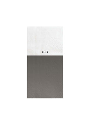 Servetten - ’heej...’ - 11x20cm - wit/antracietgrijs - Lifestyle - Koken & Tafelen - Tafeltextiel & Servetten