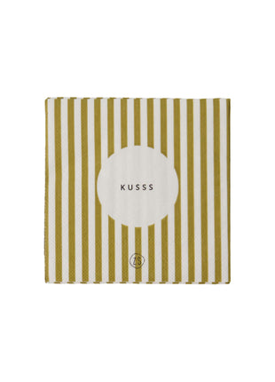 Servetten kusss streep 12,5x12,5cm wit/oker (0711-138) - Lifestyle - Koken & Tafelen - Tafeltextiel & Servetten