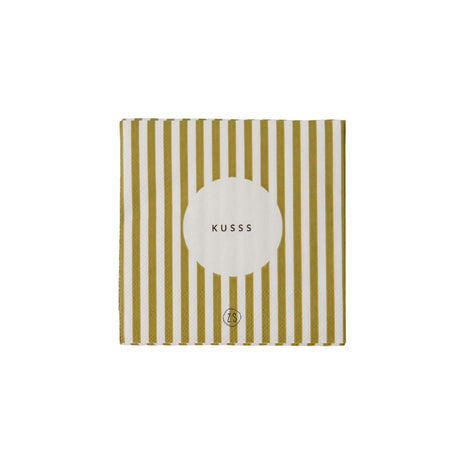 Servetten kusss streep 12,5x12,5cm wit/oker (0711-138) - Lifestyle - Koken & Tafelen - Tafeltextiel & Servetten