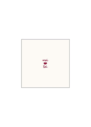 Servetten - ’moi et toi’ - 12.5x12.5cm - wit/rood - Lifestyle - Koken & Tafelen - Tafeltextiel & Servetten