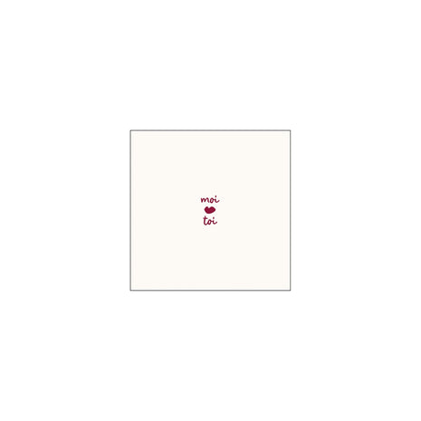Servetten - ’moi et toi’ - 12.5x12.5cm - wit/rood - Lifestyle - Koken & Tafelen - Tafeltextiel & Servetten