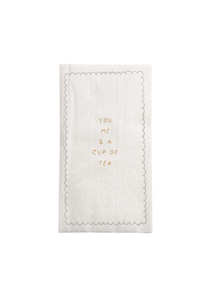 Servetten rechthoek - ’you me’ - wit/goud - Cadeau’s & Lifestyle - Keuken & eetkamer - Tafeltextiel & Servetten