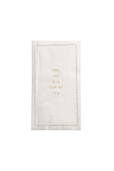 Servetten rechthoek - ’you me’ - wit/goud - Cadeau’s & Lifestyle - Keuken & eetkamer - Tafeltextiel & Servetten