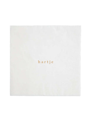Servetten vierkant hartje wit/goud Cadeau’s & Lifestyle Keuken & eetkamer Tafeltextiel & Servetten