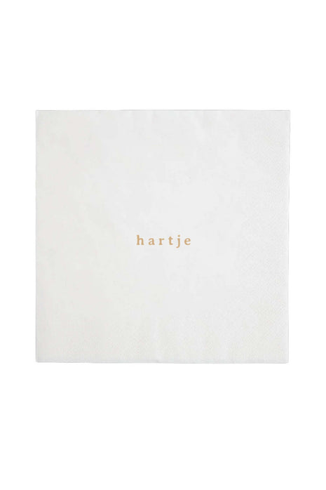 Servetten vierkant hartje wit/goud Cadeau’s & Lifestyle Keuken & eetkamer Tafeltextiel & Servetten