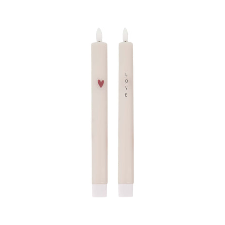 Set van 2 ledkaarsen love/hart - Lifestyle - In huis - Kaarsen - Led-kaarsen