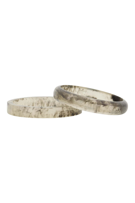 Set van 2 resin armbanden – beige - beige / One Size - Kleding