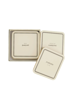 Set van 6 onderzetters zand/antracietgrijs Cadeautjes & Lifestyle