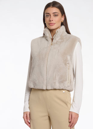 Short faux fur waistcoat Nikki.7002511 Birch Kleding Blazers & vestjes