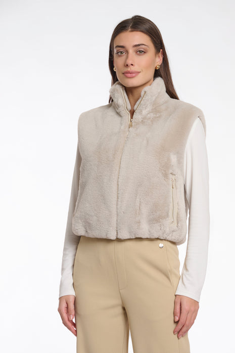 Short faux fur waistcoat Nikki.7002511 Birch Kleding Blazers & vestjes