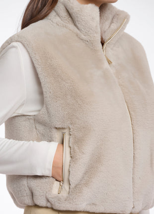 Short faux fur waistcoat Nikki.7002511 Birch Kleding Blazers & vestjes