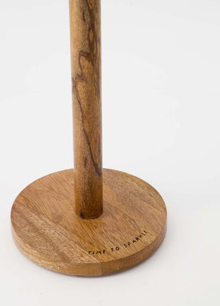 Porte-rouleau de cuisine en bois en forme de cœur - naturel