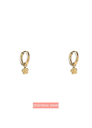 Simple Flower Hoop - 14K - Modeaccessoires - Juwelen - Oorbellen