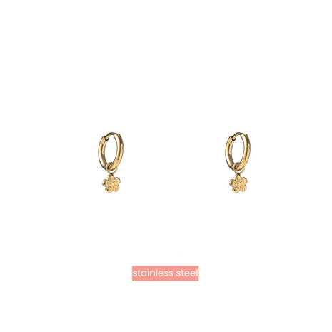 Simple Flower Hoop - 14K - Modeaccessoires - Juwelen - Oorbellen