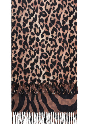 Sjaal met print - Choco - 55300 - Choco - 775-999 / OS - Modeaccessoires - Sjaals & mutsen