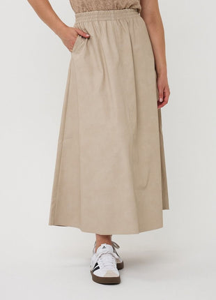 Skirt long lightweight PU F25.11504 Light Taupe Kleding Rokken