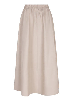Skirt long lightweight PU F25.11504 Light Taupe Kleding Rokken