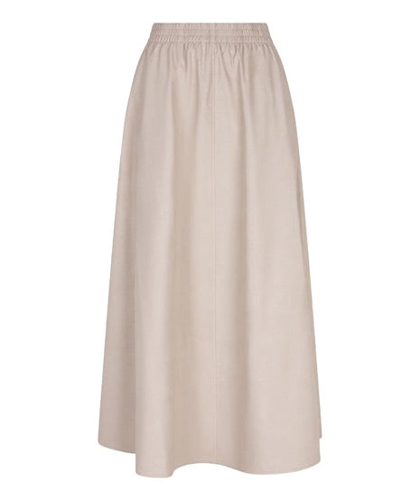 Skirt long lightweight PU F25.11504 Light Taupe Kleding Rokken