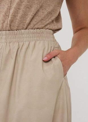 Skirt long lightweight PU F25.11504 Light Taupe Kleding Rokken