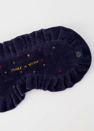 Slaapmasker - velvet sterren - donkerblauw/goud