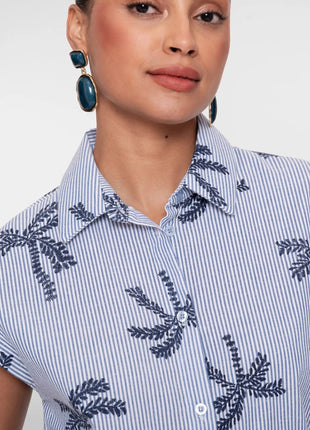 Bloesje - strepen & palmtree - 63383-70 by Geisha