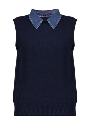 Spencer denim collar - Kleding - Truien en cardigans