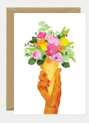 Wenskaart - Thanks Ice cream flowers by All the ways to say
