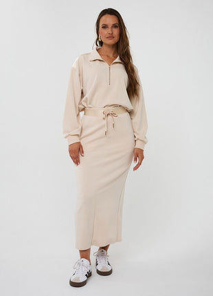 Sweater Balloon hem modal F25.05503 (Natural) Kleding Truien en cardigans