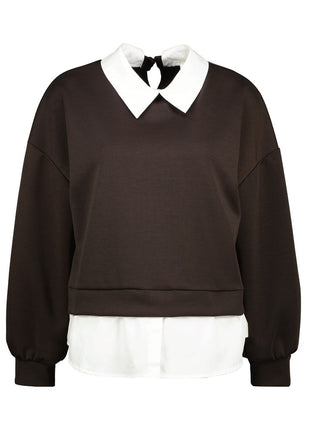 Sweater met kraag - Kansas B509 (choco) - Kleding - Truien en cardigans