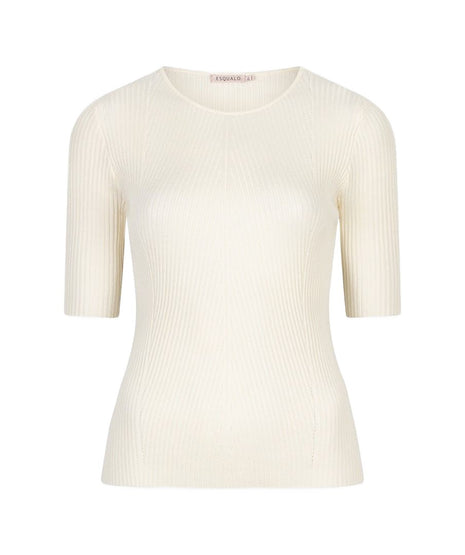 Sweater rib R/neck F25.27507 (Off White) Kleding Tops en t shirts