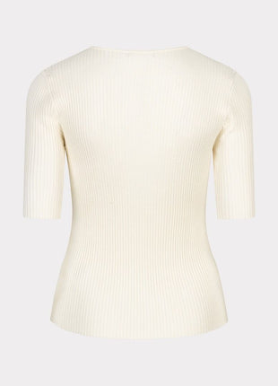 Sweater rib R/neck F25.27507 (Off White) Kleding Tops en t shirts