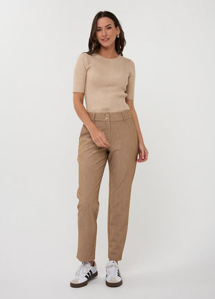 Sweater rib R/neck F25.27507 (Sand) Kleding Truien en cardigans