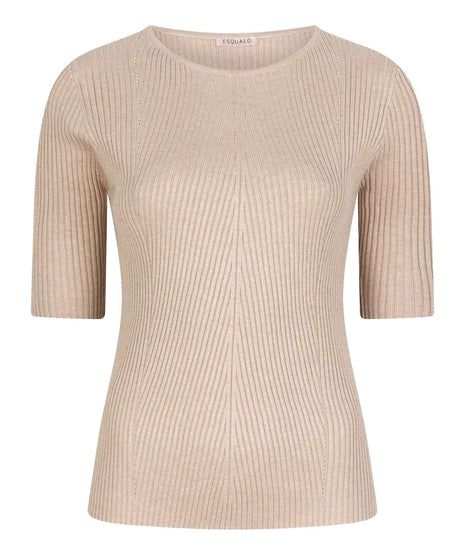 Sweater rib R/neck F25.27507 (Sand) Kleding Truien en cardigans
