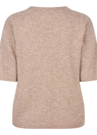 Sweater s/slve wool F25.02522 (taupe) Kleding Truien en cardigans