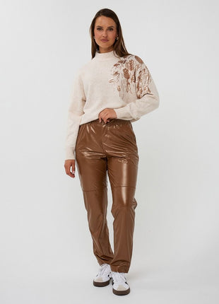 Sweater sequins F25.27519 (Light Sand) Kleding Truien en cardigans