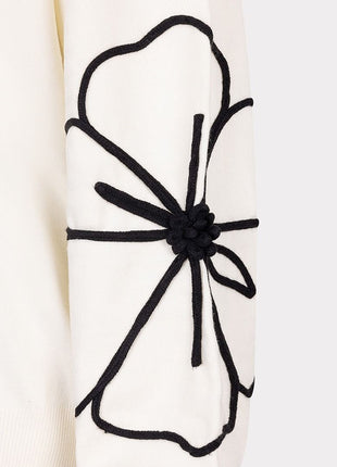 Sweater tape flower patch F25.02505 (offw) Kleding Truien en cardigans