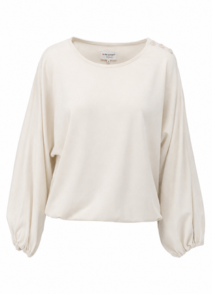 Top - Soft touch met knopen - D453L - Egret