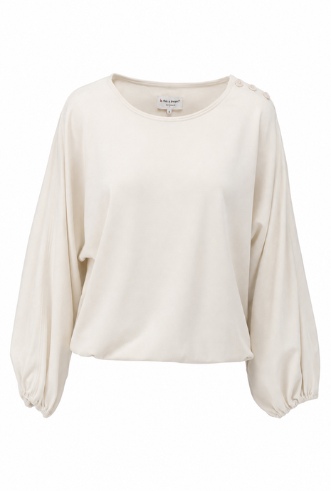 Top - Soft touch met knopen - D453L - Egret