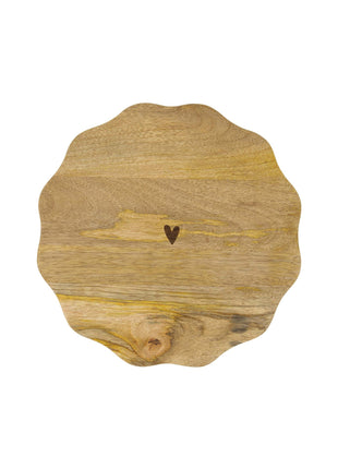 Taartplateau hout hartje - naturel - Cadeau’s & Lifestyle - Keuken & eetkamer - Planken & dienbladen
