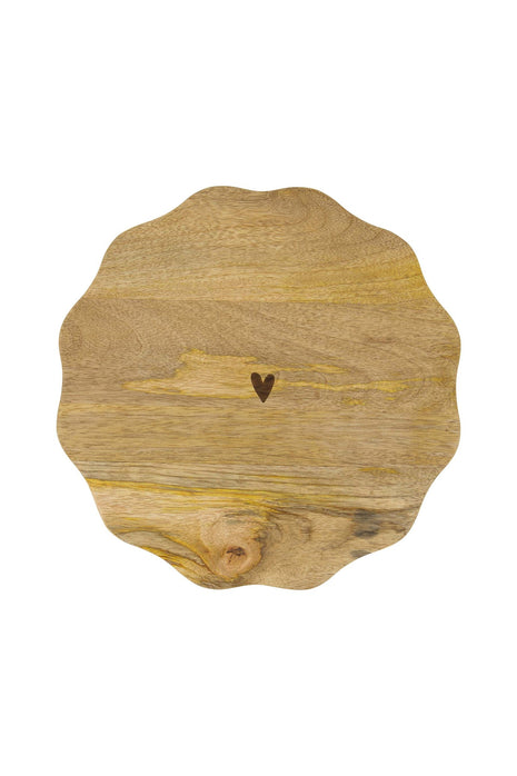 Taartplateau hout hartje - naturel - Cadeau’s & Lifestyle - Keuken & eetkamer - Planken & dienbladen