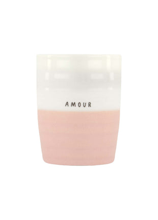 Theemok - ’amour’ - wit/roze - Lifestyle - Koken & Tafelen - Servies - Mokken & Bekers